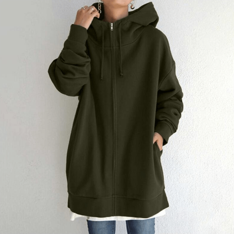 Comfortable Women's Jacket with Hood - ComfyHood-Military green-S-State of Style
