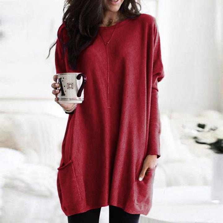 Comfortable Women's Jumper - Lina-Burgundy-S-State of Style