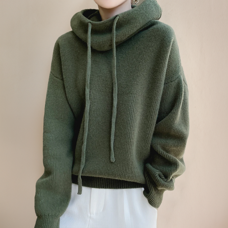 Comfortable Women's Merino Wool Sweater - Isabelle-Green-One Size-State of Style