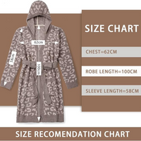 Comfortable Women's Spa Bathrobe – Victoria-Leopard Cream - Hooded-State of Style