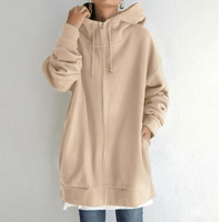 Comfortable Women's Vest with Hood - ComfyHood-Khaki-S-State of Style