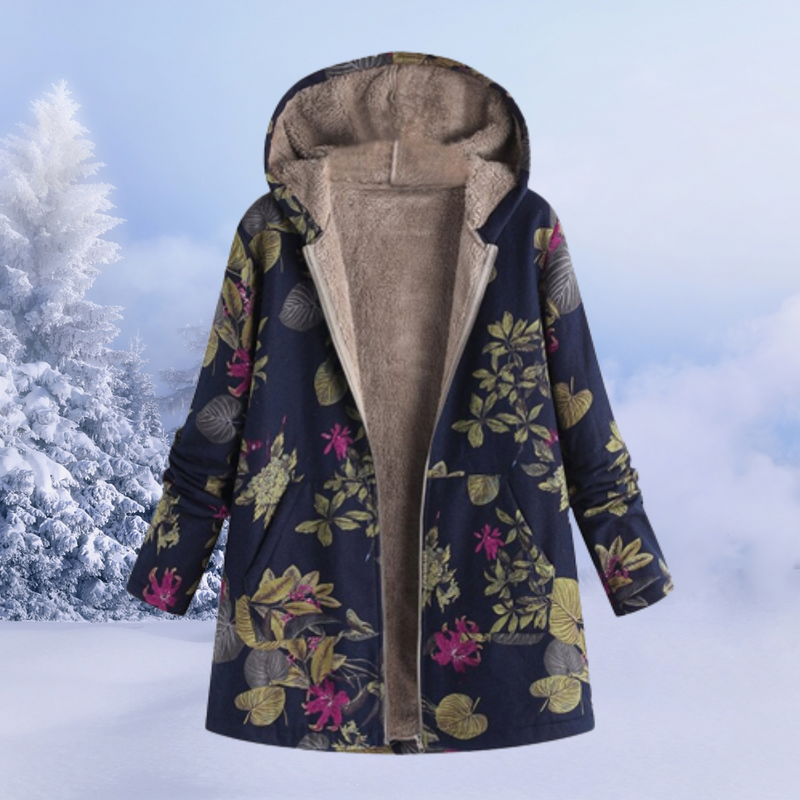 Comfortable Women's Winter Coat - Liora-Dark Blue-S-State of Style