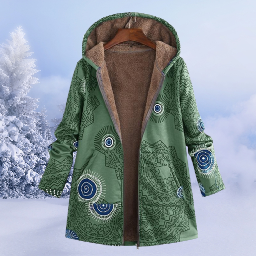 Comfortable Women's Winter Coat - Liora-Green-S-State of Style