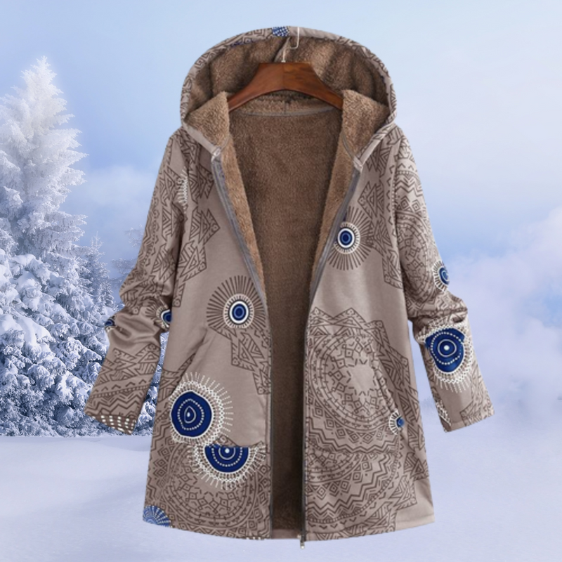 Comfortable Women's Winter Coat - Liora-Khaki-S-State of Style