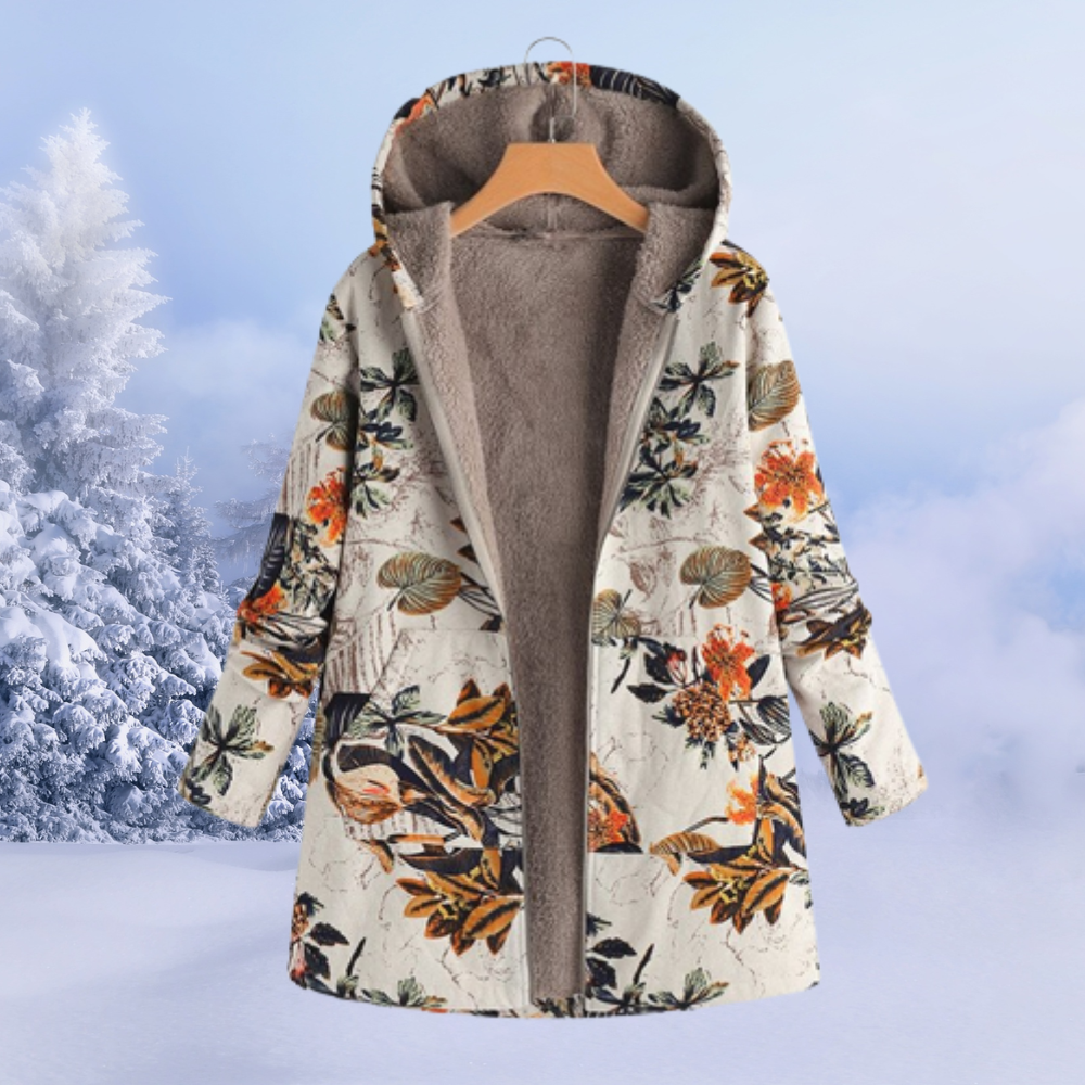 Comfortable Women's Winter Coat - Liora-Orange-S-State of Style