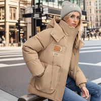 Comfortable Women's Winter Down Jacket - Amelina-Khaki-M-State of Style