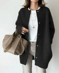 Comfortable Wool and Mohair Women's Cardigan - Eloise-Black-S-State of Style