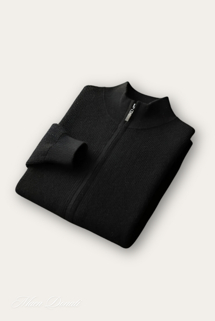 Comfortable Wool Men's Cardigan - Elias-Black-S-State of Style
