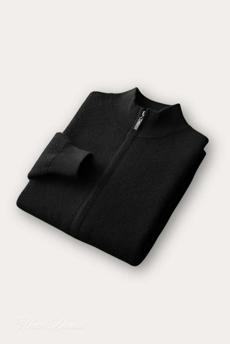 Comfortable Wool Men's Cardigan - Elias-Black-S-State of Style