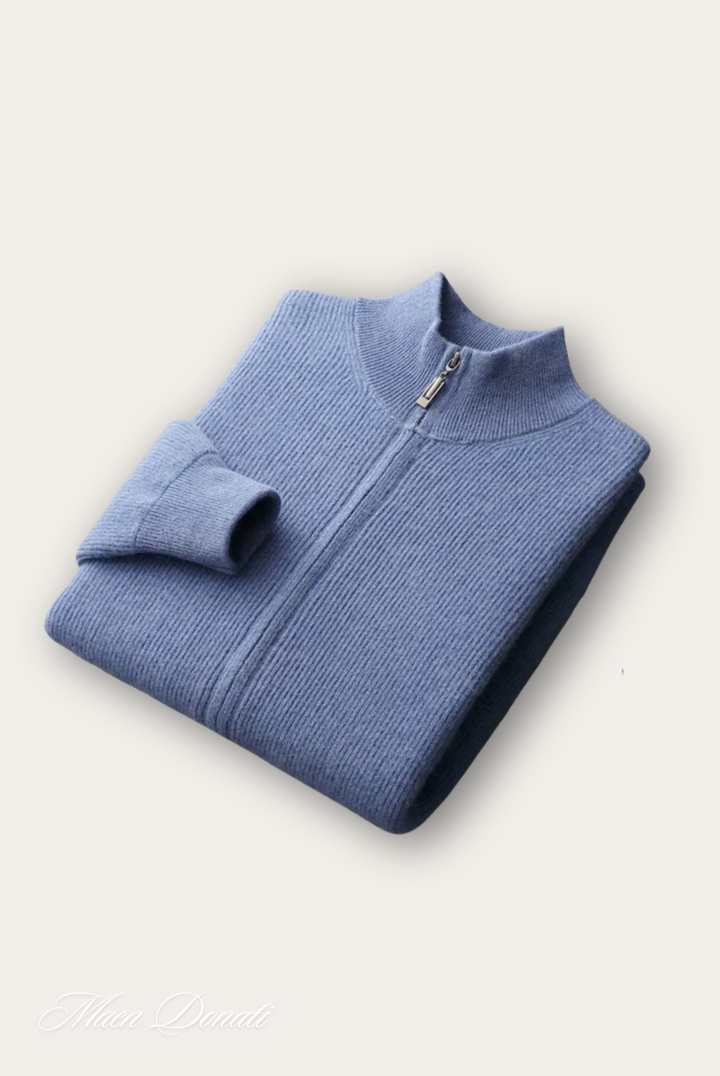 Comfortable Wool Men's Cardigan - Elias-Blue-S-State of Style