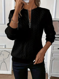 Comfortable Zip Jumper for Women - Ella-Black-S-State of Style