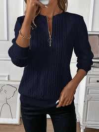 Comfortable Zip Jumper for Women - Ella-White-S-State of Style