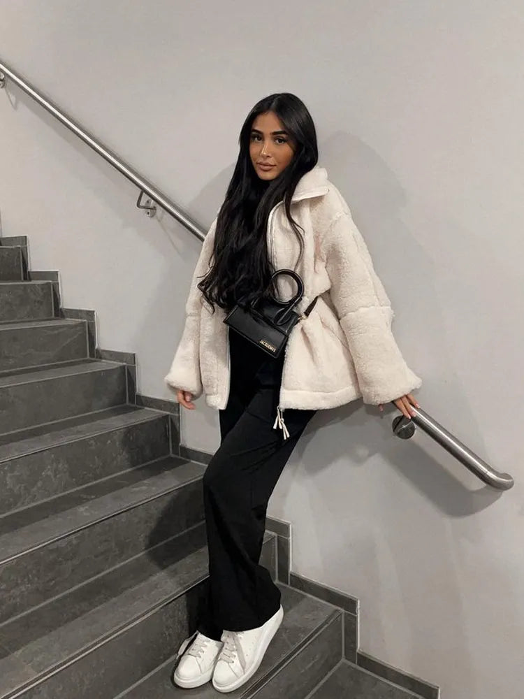 Comfy Teddy Coat - Mila-Light Brown-S-State of Style