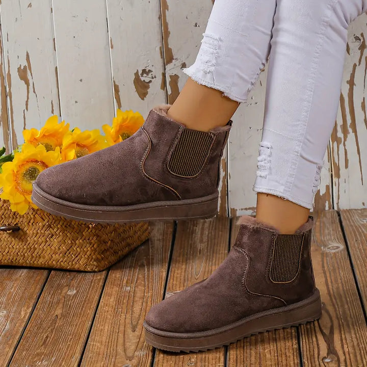 Comfy Thermal Slip-On Snow Boots - Sofia-Black-5-State of Style