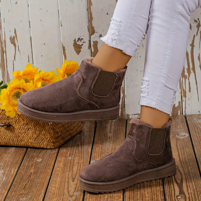 Comfy Thermal Slip-On Snow Boots - Sofia-Black-5-State of Style