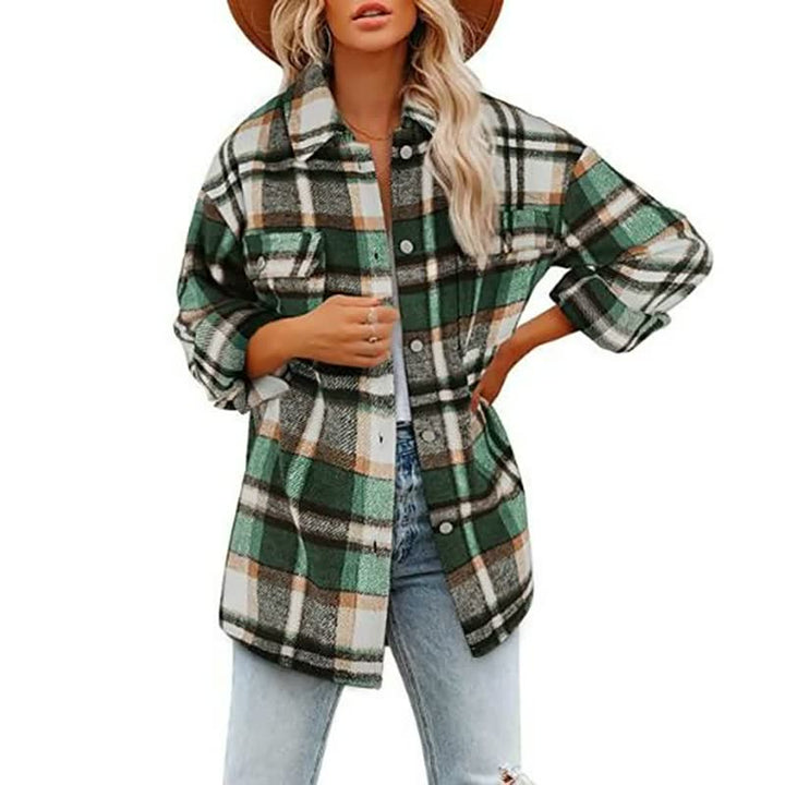 ComfyFlannel | Women's Comfortable & Unique Blouse-Beige-S-State of Style