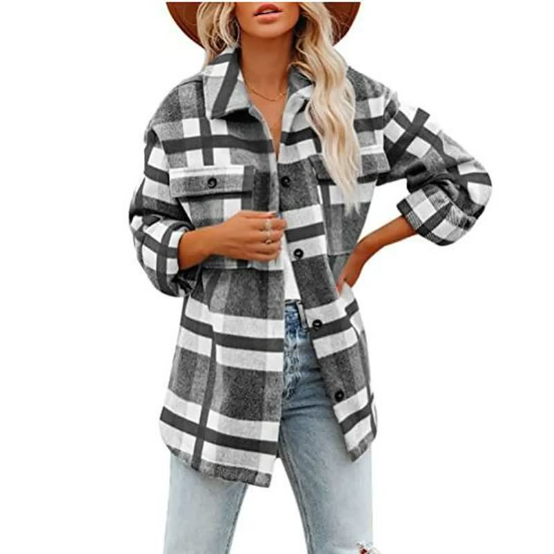 ComfyFlannel | Women's Comfortable & Unique Blouse-Beige-S-State of Style
