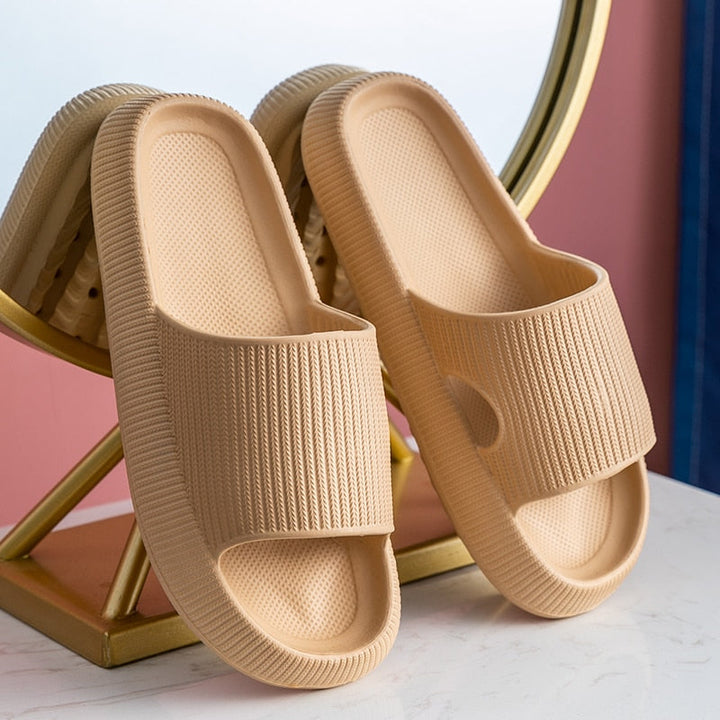 ComfySlides | Women's Soft Indoor Slippers-Khaki-3.5-State of Style