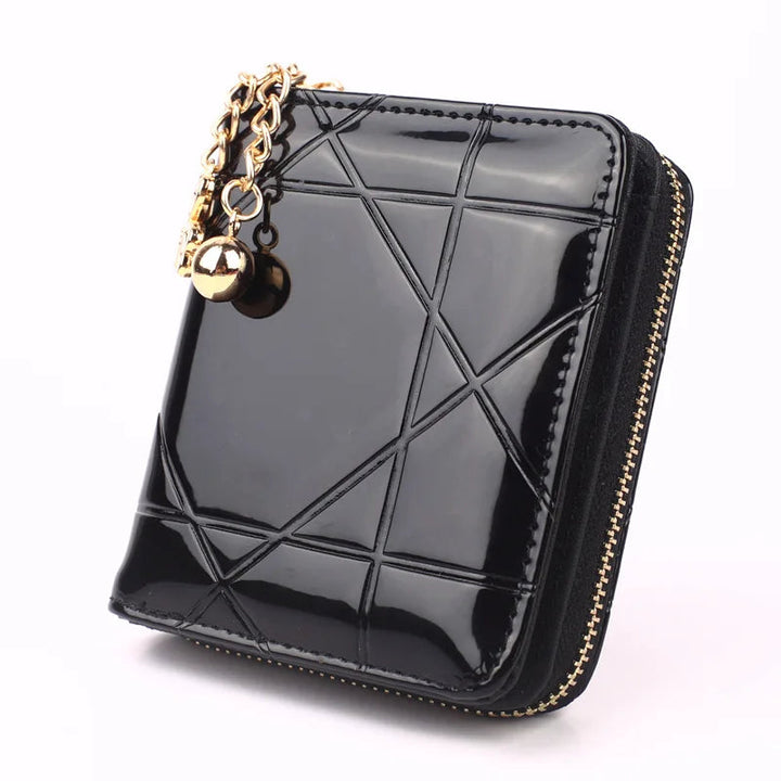 Compact Card Holder Clutch – Stylish & Practical PU Leather Purse-Black Crosshatch-State of Style