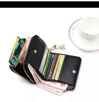 Compact Card Holder Clutch – Stylish & Practical PU Leather Purse-Pink Crosshatch-State of Style