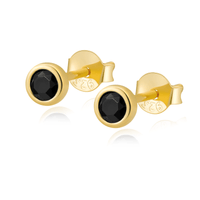 Compact Circle Earrings - Amira-Gold-Black-State of Style