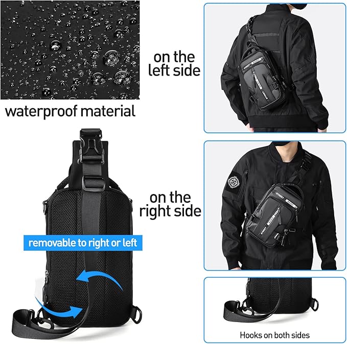 Compact Crossbody Sling Backpack - UrbanLite-Black Small-State of Style
