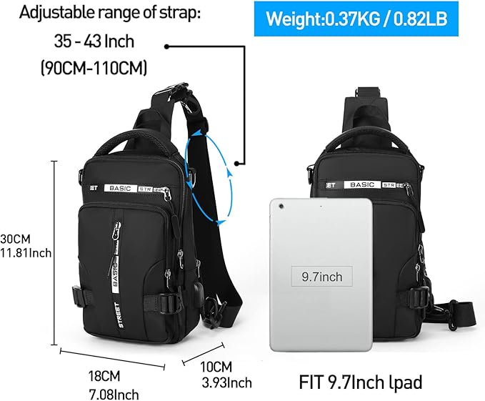 Compact Crossbody Sling Backpack - UrbanLite-Black Small-State of Style