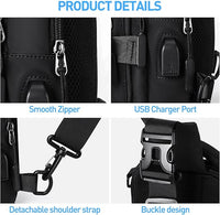 Compact Crossbody Sling Backpack - UrbanLite-Black Small-State of Style
