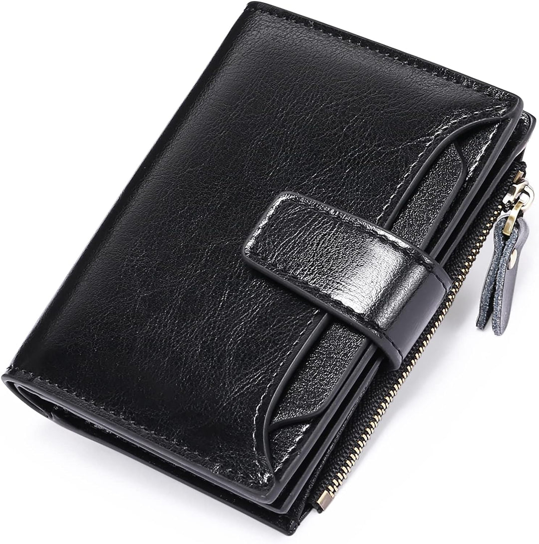 Compact Multi-Functional Leather Wallet – RFID Blocking-Black-State of Style