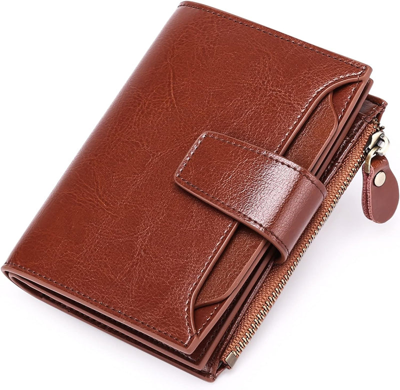 Compact Multi-Functional Leather Wallet – RFID Blocking-Brown-State of Style