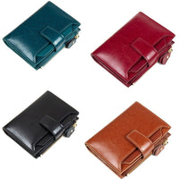Compact Multi-Functional Leather Wallet – RFID Blocking-Brown-State of Style