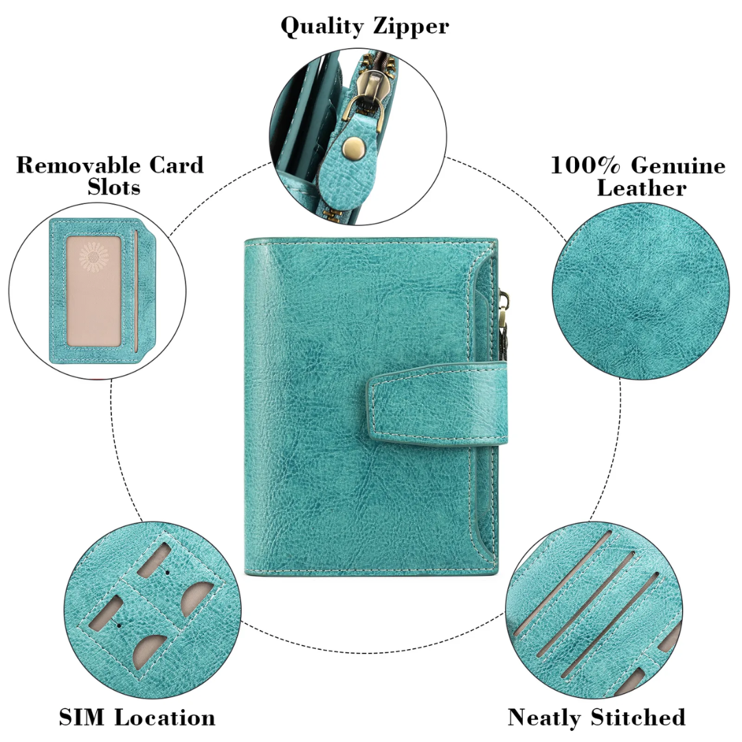 Compact Multi-Functional Leather Wallet – RFID Blocking-Brown-State of Style