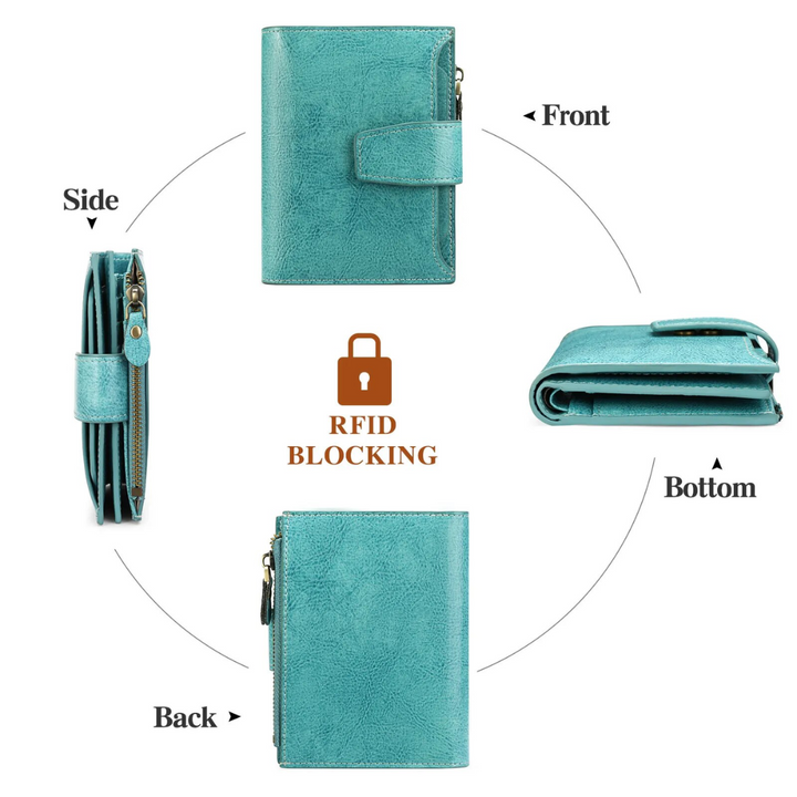 Compact Multi-Functional Leather Wallet – RFID Blocking-Brown-State of Style