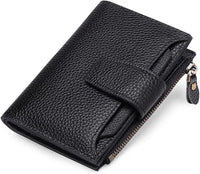 Compact Multi-Functional Leather Wallet – RFID Blocking-Elegant Black-State of Style