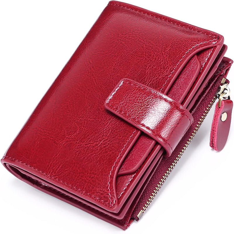 Compact Multi-Functional Leather Wallet – RFID Blocking-Wine Red-State of Style