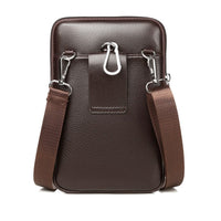 Compact PU Leather Crossbody Bag for Men with Adjustable Strap