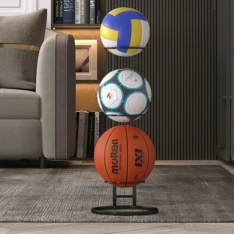 Compact Storage Rack for Sports Balls and Accessories - BallRack Pro-Black-3 Balls-State of Style