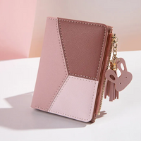 Compact Tassel Zip Wallet – Stylish & Functional Women's Purse-Pink-State of Style