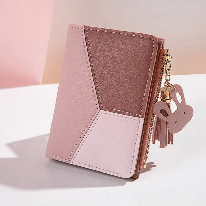 Compact Tassel Zip Wallet – Stylish & Functional Women's Purse-Pink-State of Style