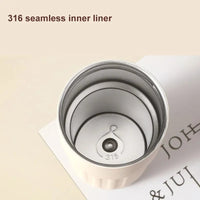 Compact Thermos Mug - ThermoSip-White Brown-State of Style