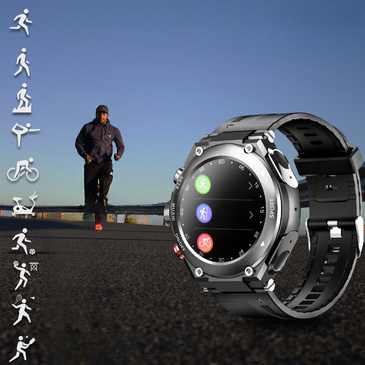 Complete Smartwatch with Integrated Wireless Earbuds - AlphaX-Black-State of Style