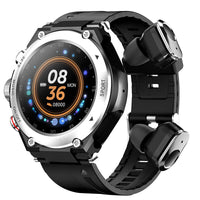 Complete Smartwatch with Integrated Wireless Earbuds - AlphaX-Black-State of Style