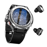 Complete Smartwatch with Integrated Wireless Earbuds - AlphaX-Grey-State of Style