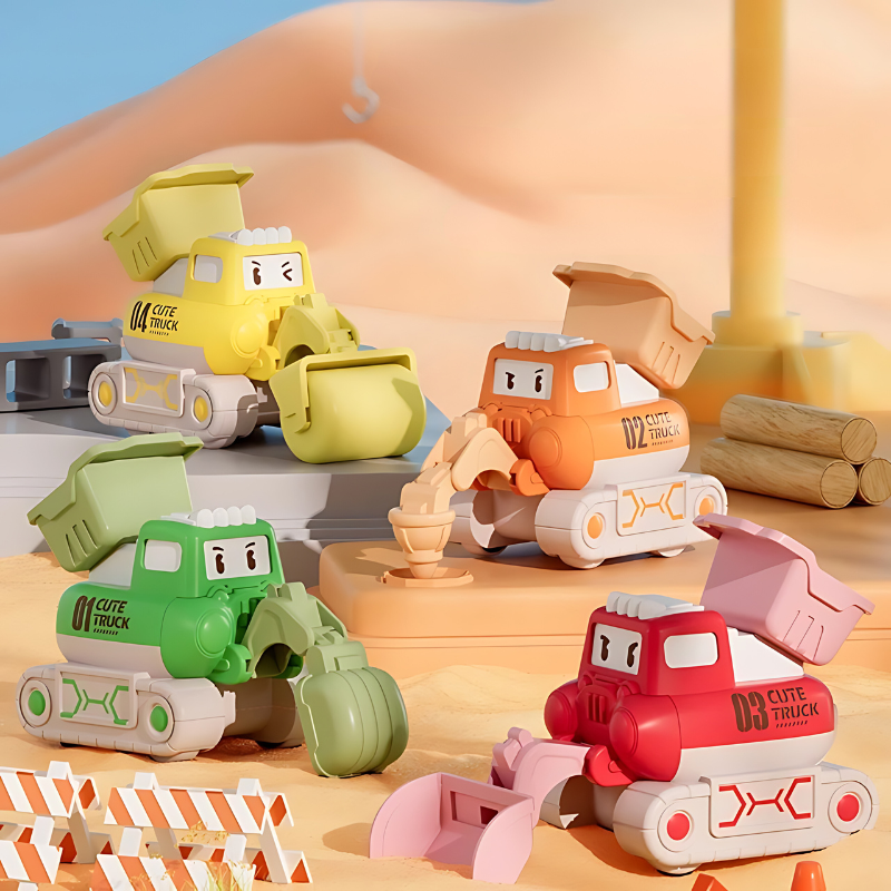 Construction Vehicle Play Set for Children - MiniBuilders-4 Pack-State of Style