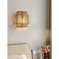 Contemporary Rattan Woven Wall Lamp - WeaveGlow-Beige-State of Style