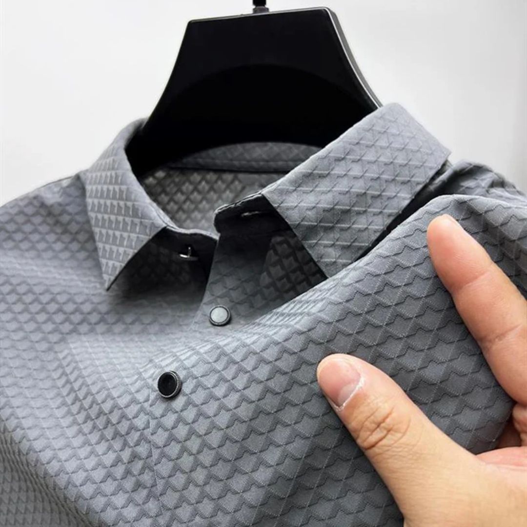 Contour Casual Polo Shirt | Comfortable Men's Top-Gray-S-State of Style