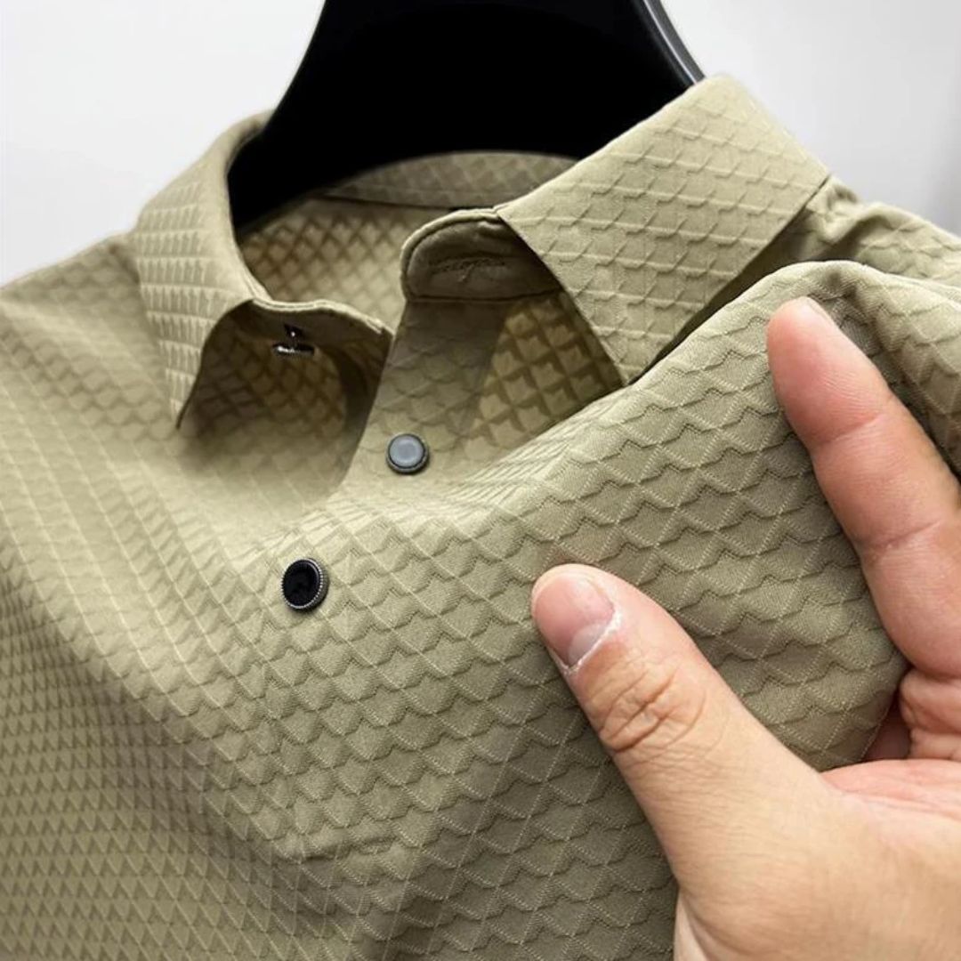 Contour Casual Polo Shirt | Comfortable Men's Top-Khaki-S-State of Style