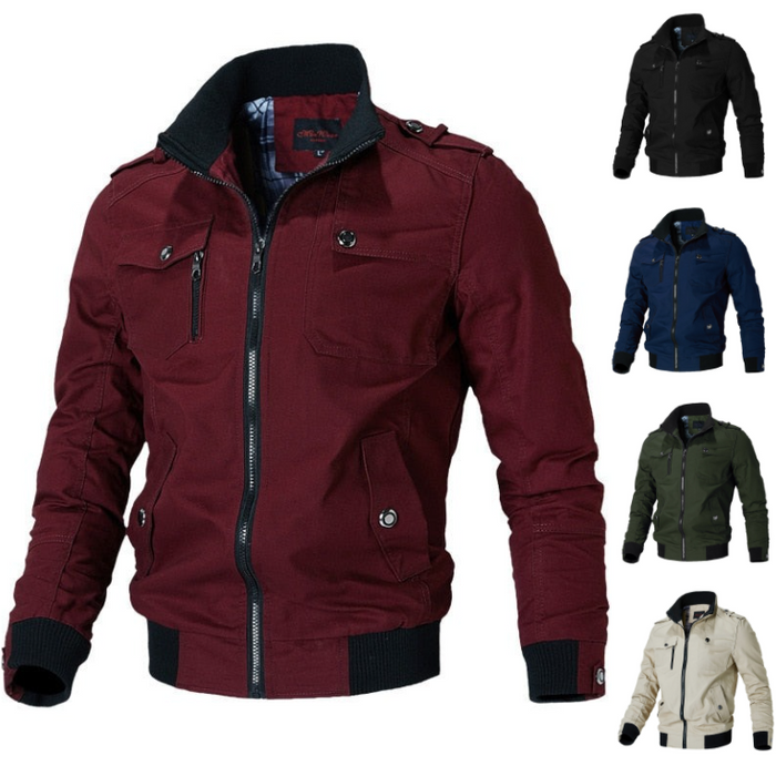 Cool Men's Bomber Jacket - Aiden-Black-M-State of Style
