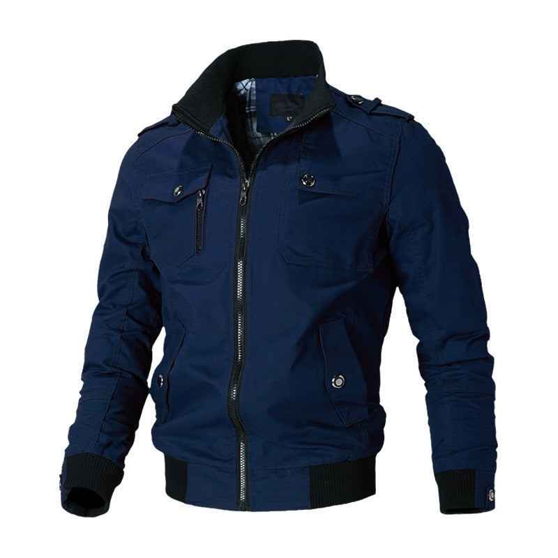 Cool Men's Bomber Jacket - Aiden-Blue-M-State of Style