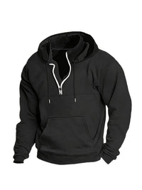 Cool Men's Half-Zip Hoodie - Archer-Black-M-State of Style